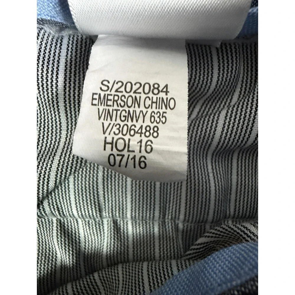 Banana Republic Emerson Chino Pants Mens 34x30 Vintage Navy Blue 100% Cotton